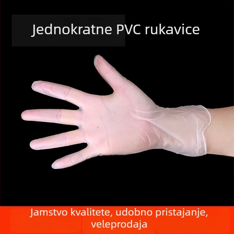 Jednokratne PVC rukavice, prehrambena kvaliteta, prozirne i zadebljane, za ljepotu i kozmetiku, 50 pari