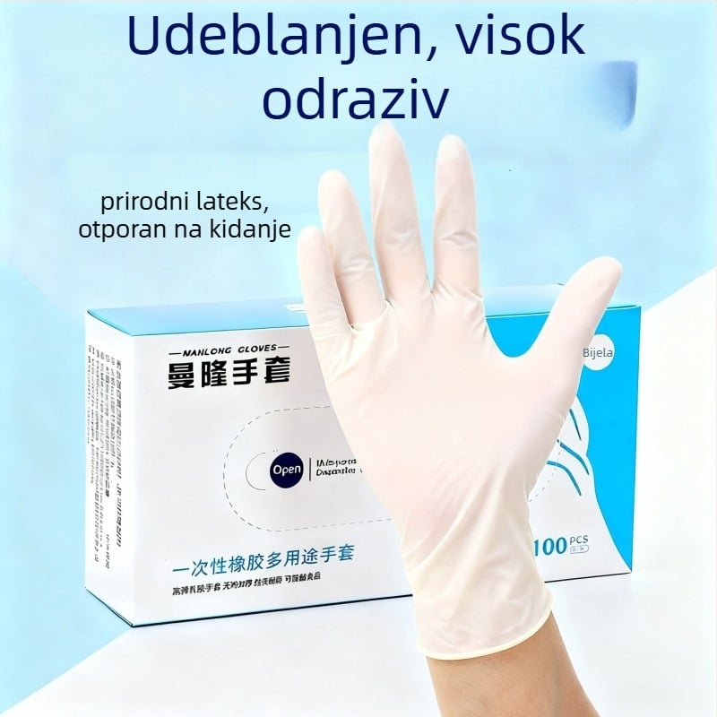 Mannon jednokratne latex rukavice, visoke elastičnosti, bez pudera, za čistu radnu sredinu (razina 1000), za medicinske preglede