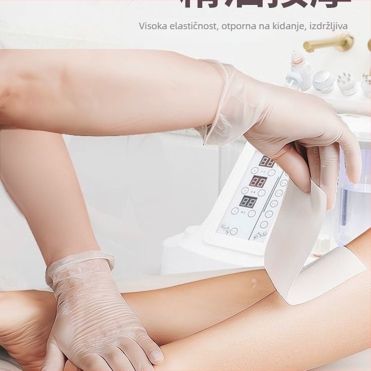 Jednokratne PVC masazne rukavice za kozmetičke salone – protuklizne, proziran dizajn, prilagodljive