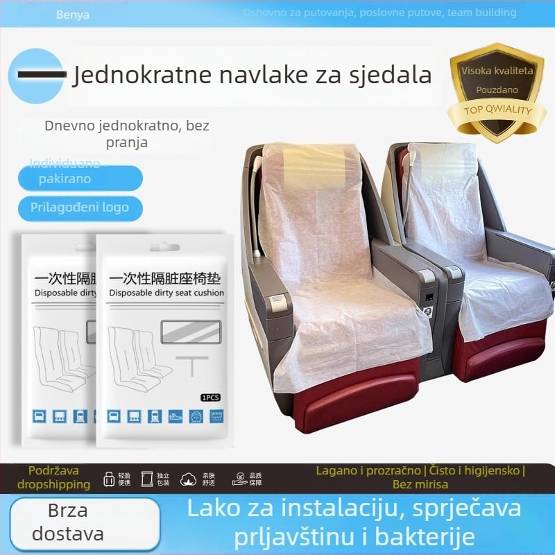 Jednokratna navlaka za sjedalo, pravokutnog oblika, od tekstila, zaštita od prašine i bakterija za putovanja