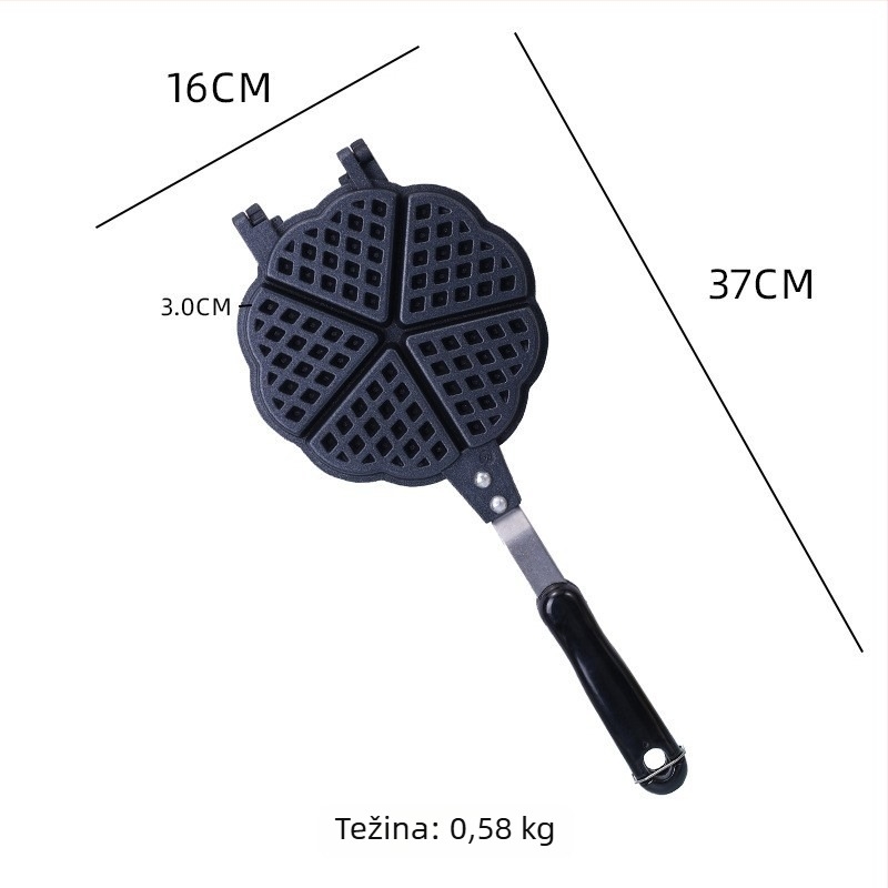 Tava za vafle, neprelijepljiva, dvostrano kuhanje, aluminijska legura, disk za pečenje