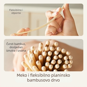 Jednokratni štapići od bambusa, individualno pakirani; 100 pari po kutiji; Materijal: bambus Moso; Mikrovalna pećnica nije; Ispis logotipa moguć; Prilagođavanje dostupno
