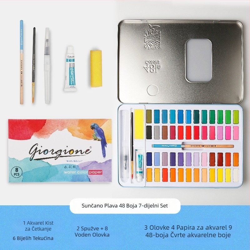 Giorgione čvrsti akvarel set, 9 komada, za akvarelno slikanje
