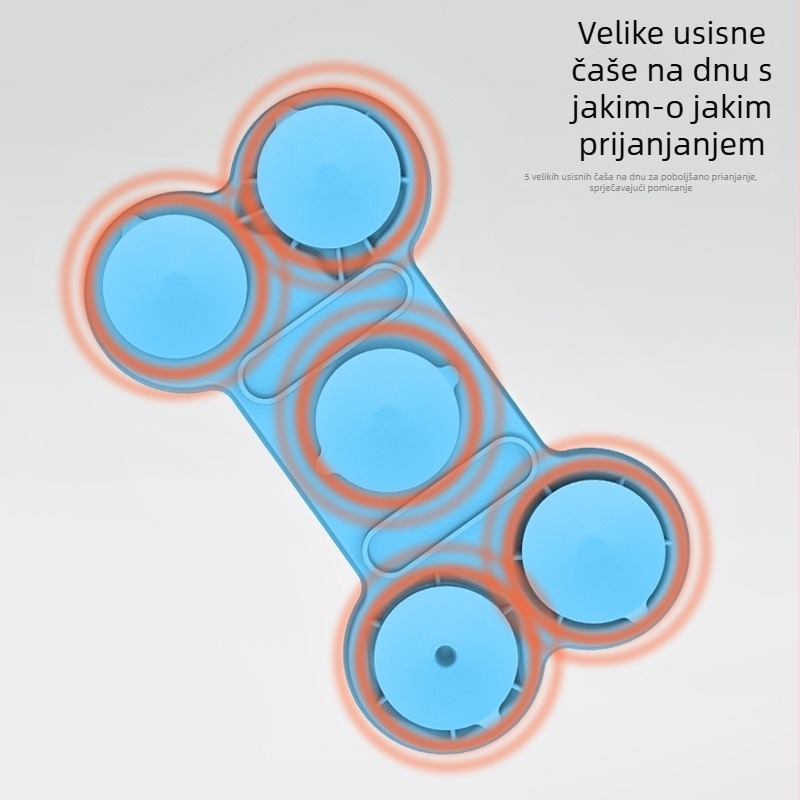 Silikonska posuda za kućne ljubimce i podlož za lizanje sa usisnim čepom – polagano hranjenje, višenamjenski