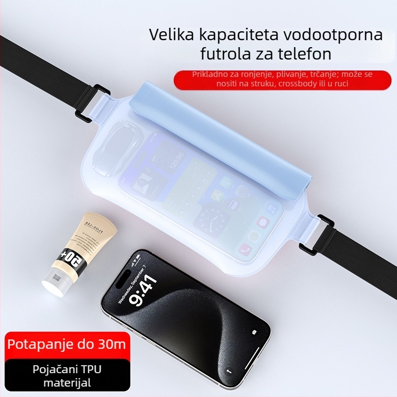 Vodootporna tašna za struk za plivanje i aktivnosti na otvorenom — TPU materijal, kapacitet 0,8 L, vodootporna tkanina