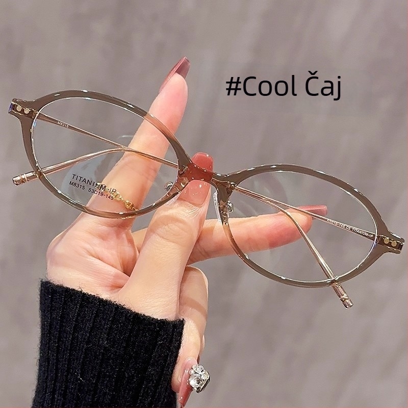 Naočale nerd stila s ovalnim okvirom, plastični okvir, premazane leće, model 1801, podesivi okvir