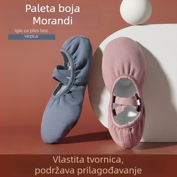 Dječje plesne cipele za balet i moderni ples, gornji dio od platna, potplata od teleće kože, prozračne, lagane, otporne na habanje
