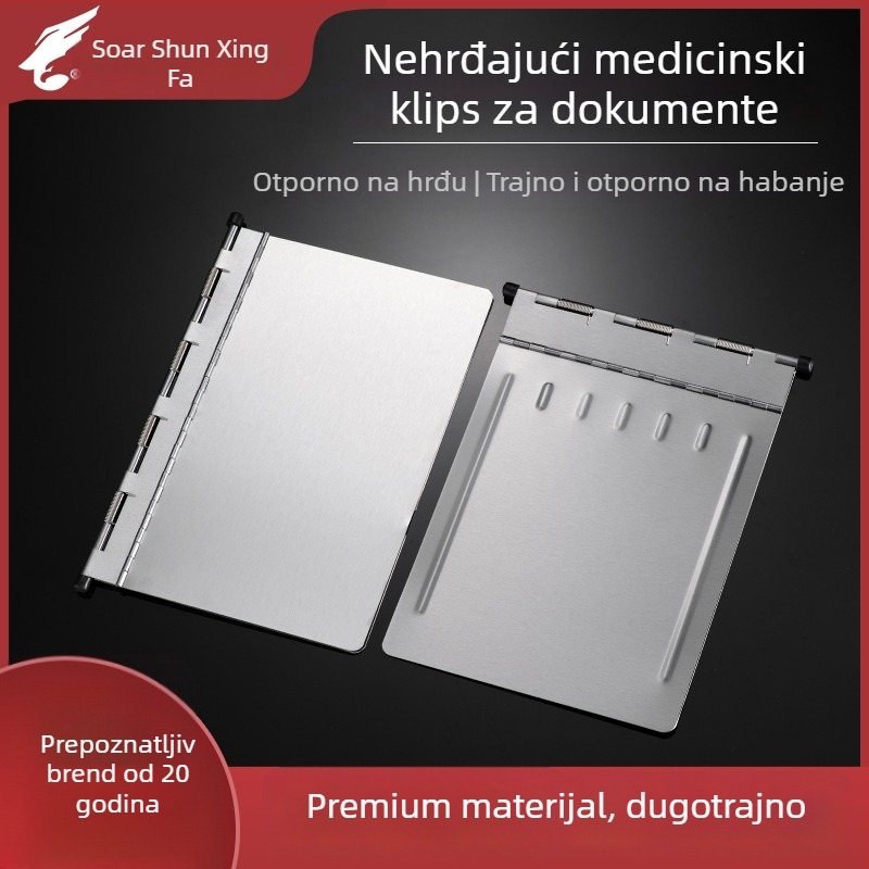 Medicinski dosje s jakim klipsom i klipom ploče — ABS materijal, moguć ispis logotipa, prilagodba, veličina klipse: varira