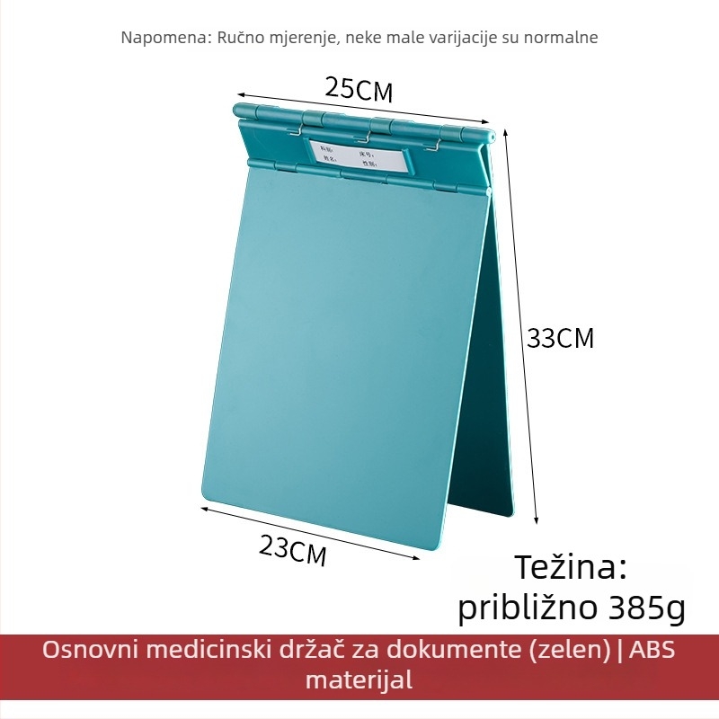 Medicinski dosje s jakim klipsom i klipom ploče — ABS materijal, moguć ispis logotipa, prilagodba, veličina klipse: varira