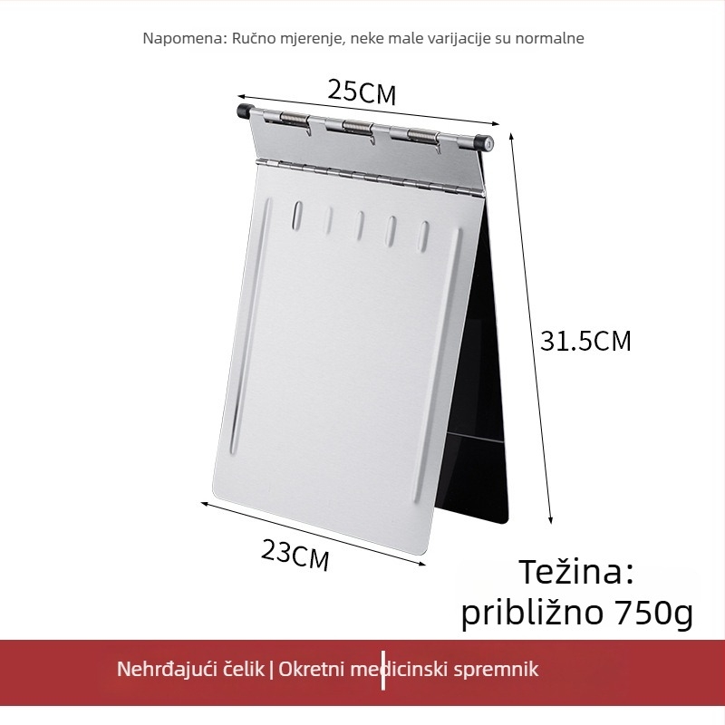 Medicinski dosje s jakim klipsom i klipom ploče — ABS materijal, moguć ispis logotipa, prilagodba, veličina klipse: varira