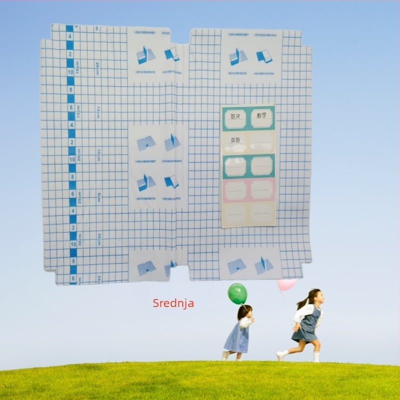 Set zaštitnih korica za knjige – Rui Bo, mali kockasti uzorak, PP materijal