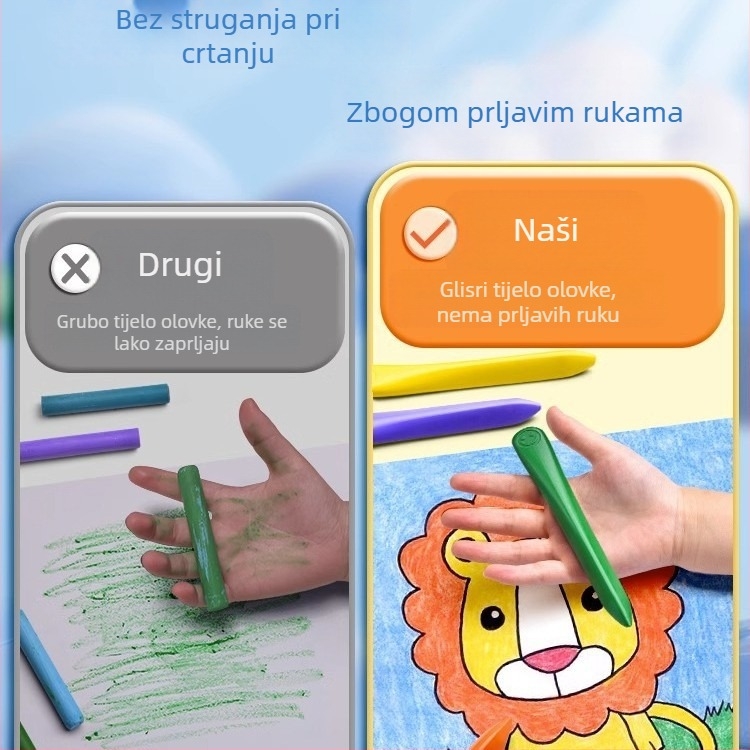 Deli HM715 Plastične bojice – zaobljeni vrh, plastično tijelo, Mengyi Aerospace serija, za dječju umjetnost