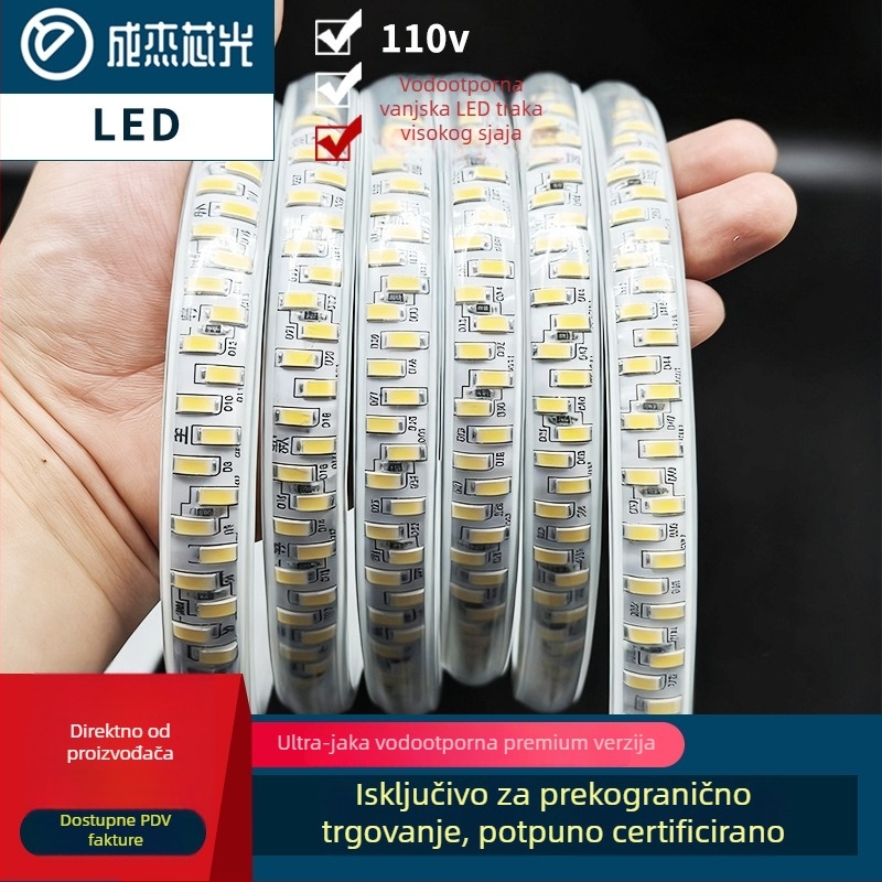 Monohromatska LED traka, 110V vanjska IP65, 5730 LED, 180 LED/m, 18W