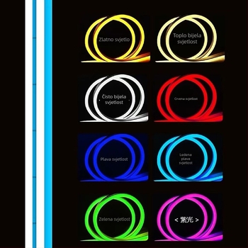 Silikonski vodootporni neon LED trak za vanjske natpise, 12V ulaz, Cree 5630 LED dioda
