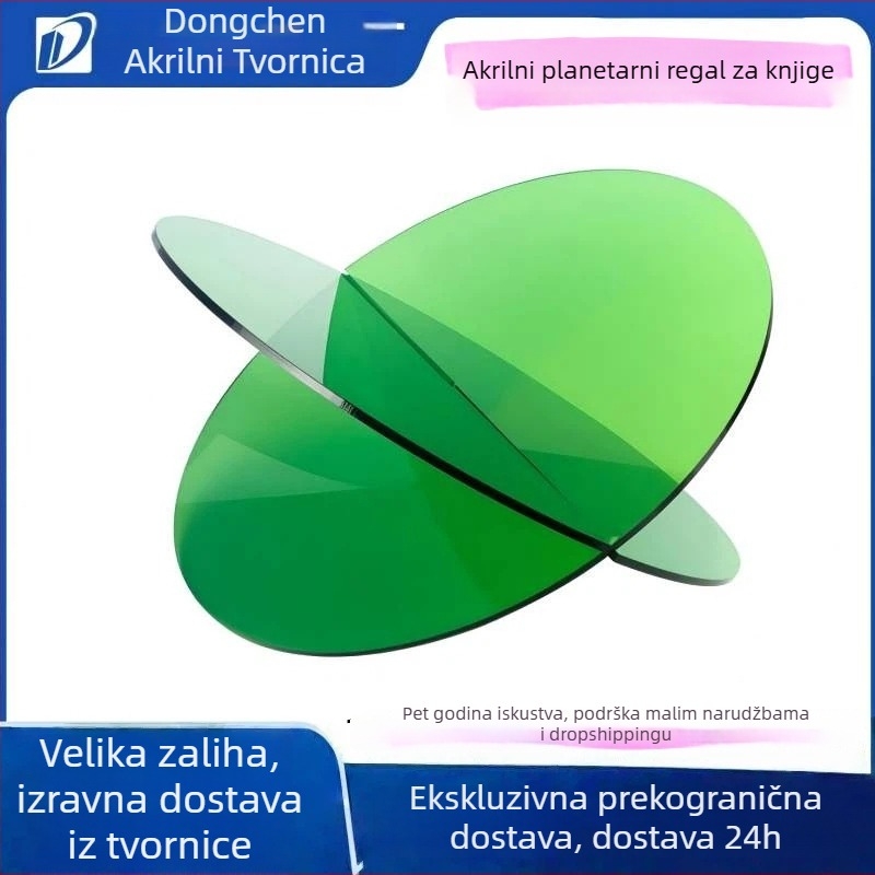 Akrilna polica za knjige u obliku planeta, model S/X-305, organsko staklo, rekvizit za fotografiranje, neto težina 1,65 kg.