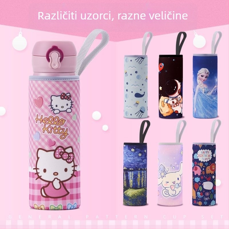 Termo navlaka za čašu, crtani stil, tkanina, s vezicom