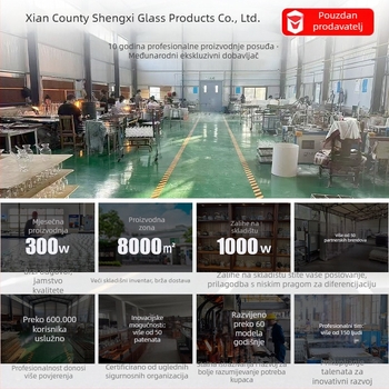 Staklena čaša za vodu sa bočnom drškom od drveta, jednostruka, ručno puhana, za kućnu upotrebu, pogodno za čaj s mlijekom