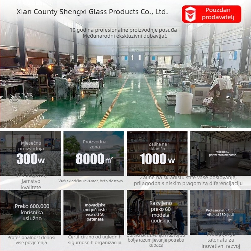 Staklena čaša za vodu sa bočnom drškom od drveta, jednostruka, ručno puhana, za kućnu upotrebu, pogodno za čaj s mlijekom