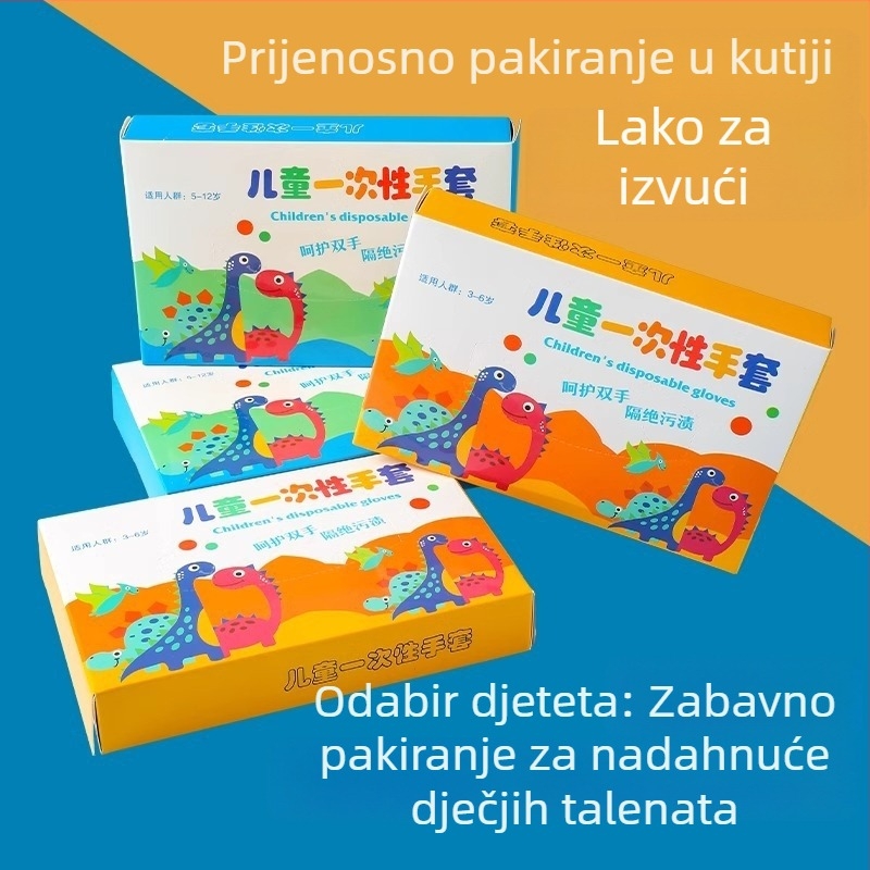 Dječje jednokratne PE rukavice, pojedinačno pakirane, prehrambene kvalitete, prozirne, debljina 0,01 mm, za kućnu upotrebu