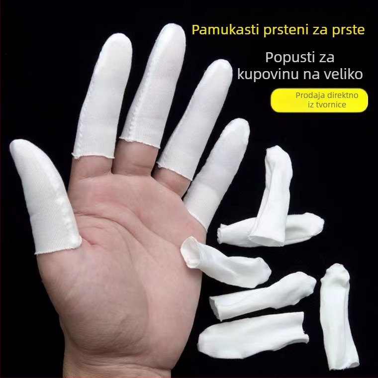 Jednokratne 100% pamukaste prstne rukavice otporne na habanje, protuklizne, upijaju znoj i izoliraju (težina 8 g)
