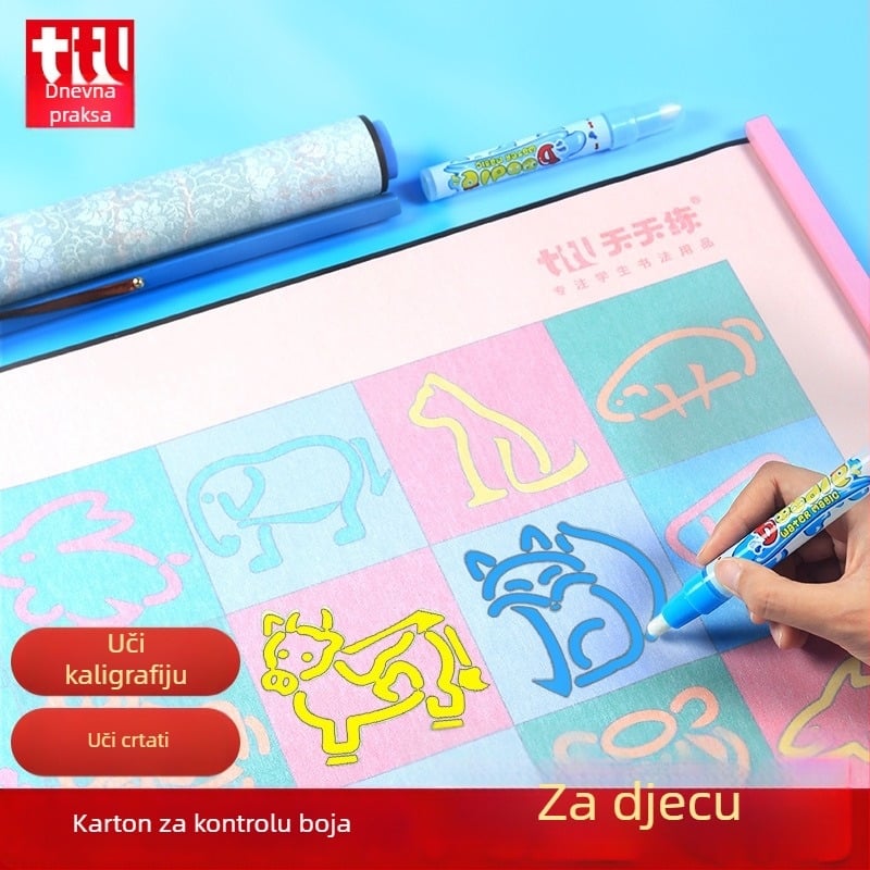 Daily Practice Water Writing Cloth – Set za vježbanje kontrole pisanja za djecu, Rolna, Edukativno