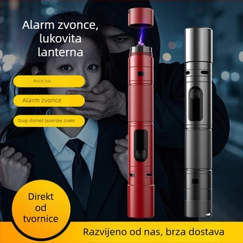 Vanjski fenjer za kampiranje i samozaštitu, kućište od aluminijske legure, laserski izvor svjetla, teleskopski zum, 5W, punjiva baterija (kapacitet 500)