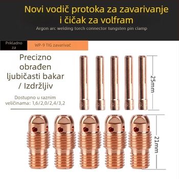 WP-9F argon arc zavarivački pištolj keramička mlaznica 13N08, bakreni voditelj toka, volframova igla za zavarivanje i zaštitni kućište mlaznice