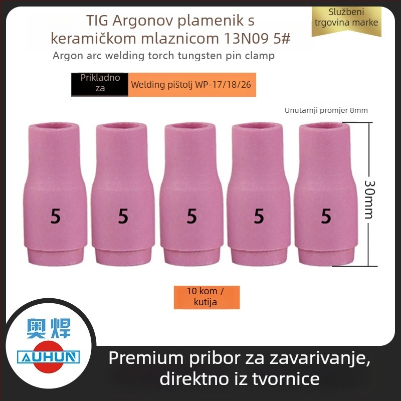 WP-9F argon arc zavarivački pištolj keramička mlaznica 13N08, bakreni voditelj toka, volframova igla za zavarivanje i zaštitni kućište mlaznice