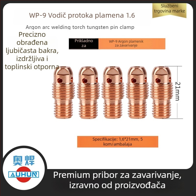 WP-9F argon arc zavarivački pištolj keramička mlaznica 13N08, bakreni voditelj toka, volframova igla za zavarivanje i zaštitni kućište mlaznice