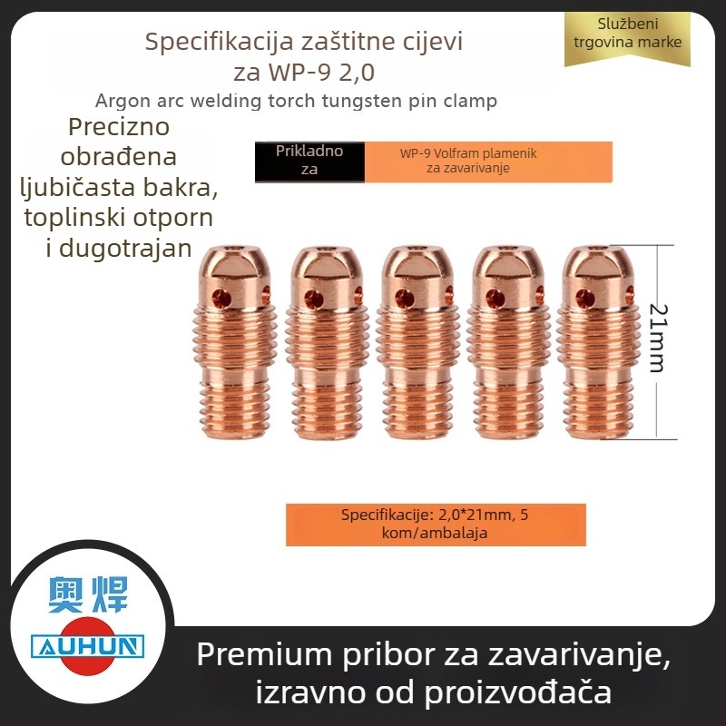 WP-9F argon arc zavarivački pištolj keramička mlaznica 13N08, bakreni voditelj toka, volframova igla za zavarivanje i zaštitni kućište mlaznice