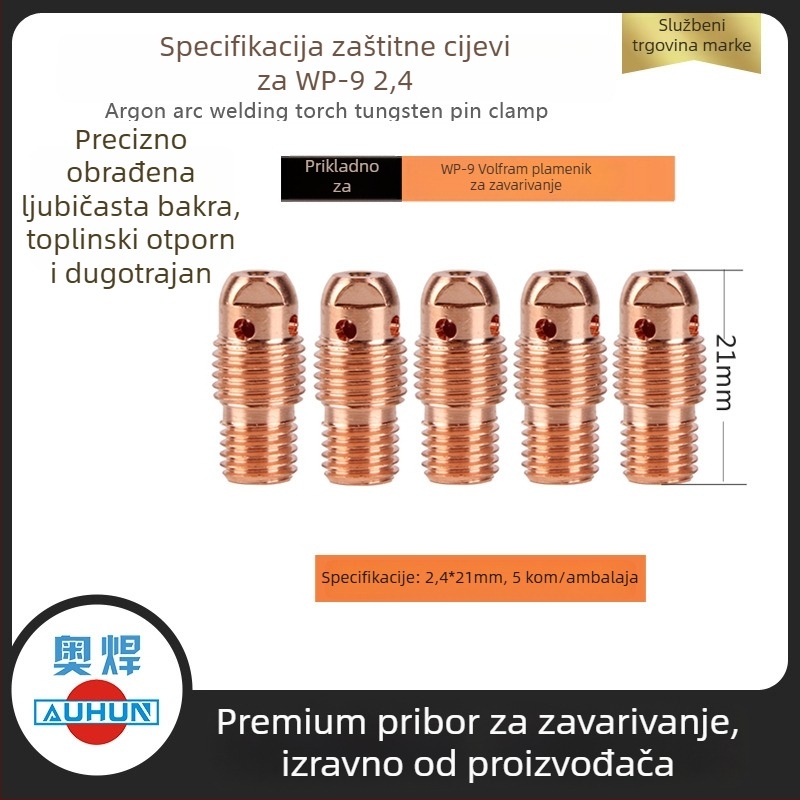 WP-9F argon arc zavarivački pištolj keramička mlaznica 13N08, bakreni voditelj toka, volframova igla za zavarivanje i zaštitni kućište mlaznice