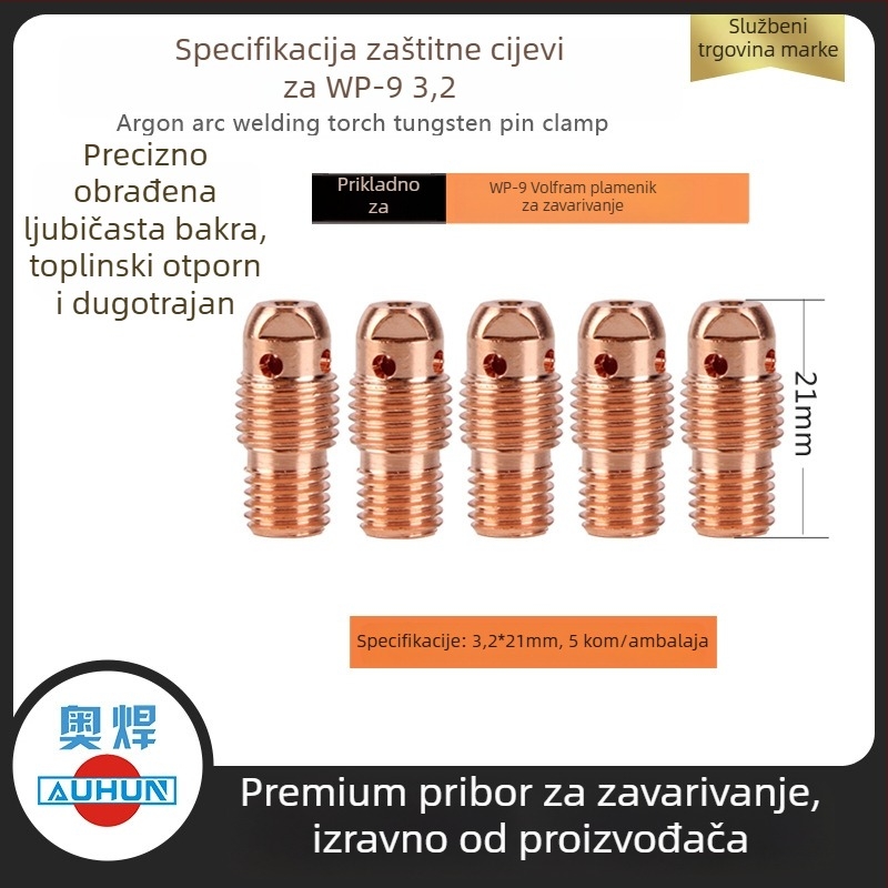 WP-9F argon arc zavarivački pištolj keramička mlaznica 13N08, bakreni voditelj toka, volframova igla za zavarivanje i zaštitni kućište mlaznice