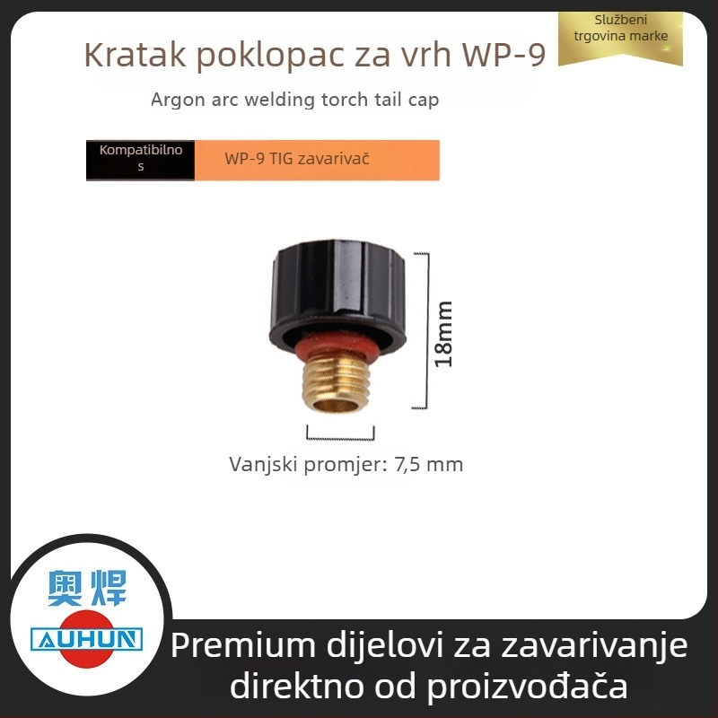 WP-9F argon arc zavarivački pištolj keramička mlaznica 13N08, bakreni voditelj toka, volframova igla za zavarivanje i zaštitni kućište mlaznice