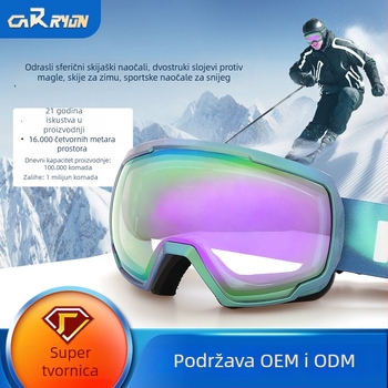 Ski naočale od TPU-a, dvostruki sloj protiv zamagljivanja, za odrasle, polarizirane i otporne na vjetar