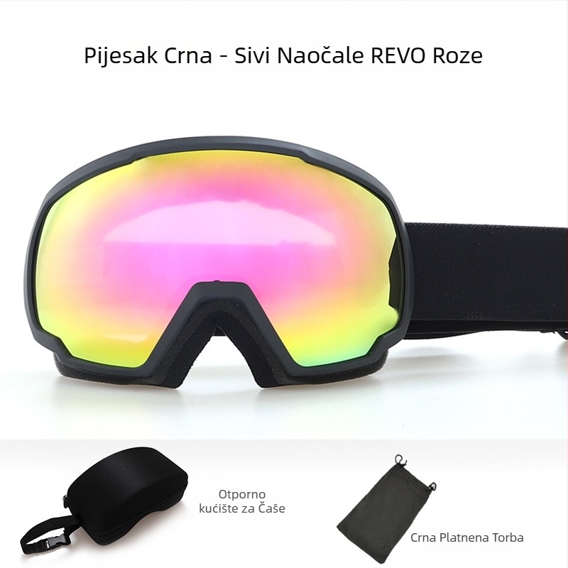 Ski naočale od TPU-a, dvostruki sloj protiv zamagljivanja, za odrasle, polarizirane i otporne na vjetar