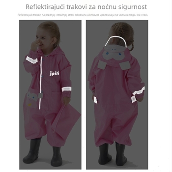 Dječje jednopončo kišobran Cartoon stil, za bicikl, Oxford tkanina, normalna debljina, vodootporni sloj ljepila A/C, mogućnost prilagodbe