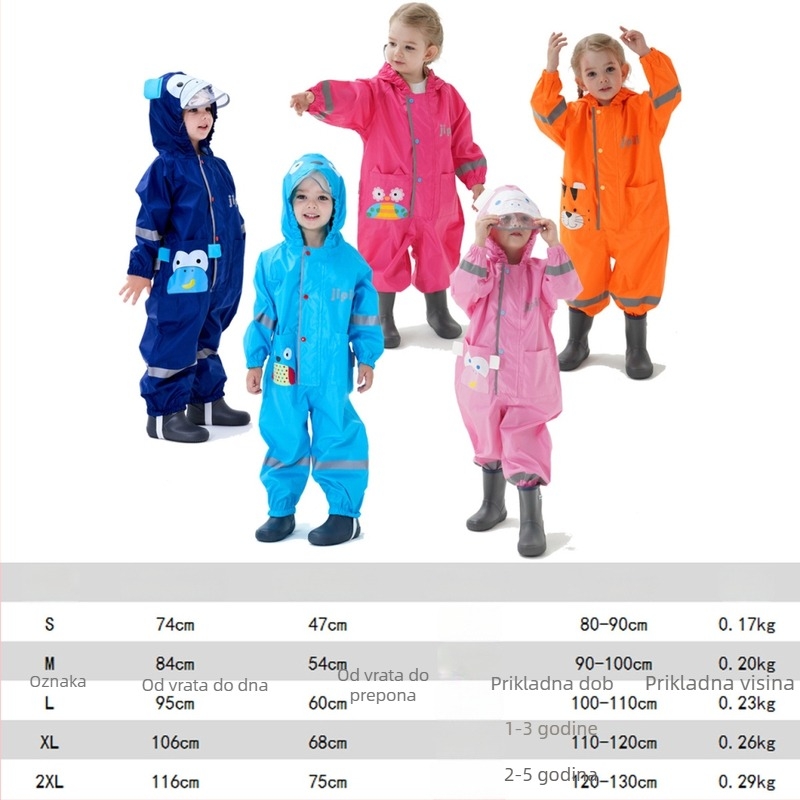 Dječje jednopončo kišobran Cartoon stil, za bicikl, Oxford tkanina, normalna debljina, vodootporni sloj ljepila A/C, mogućnost prilagodbe