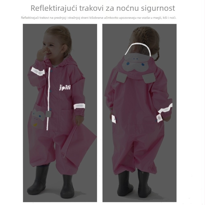 Dječje jednopončo kišobran Cartoon stil, za bicikl, Oxford tkanina, normalna debljina, vodootporni sloj ljepila A/C, mogućnost prilagodbe