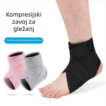 Prilagodljivi gležni zavoj s remenom — zaštita od uganuća, unisex potpora gležnja za košarku i druge sportove (materijali: Lycra i SBR)