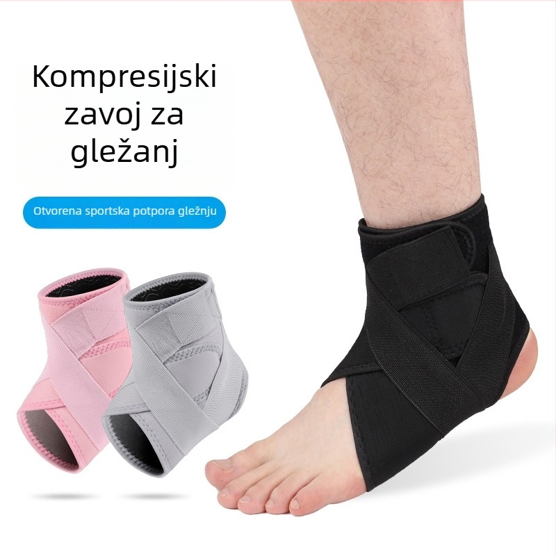 Prilagodljivi gležni zavoj s remenom — zaštita od uganuća, unisex potpora gležnja za košarku i druge sportove (materijali: Lycra i SBR)