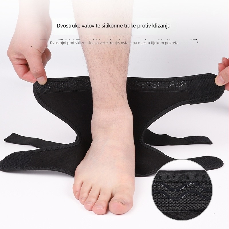 Prilagodljivi gležni zavoj s remenom — zaštita od uganuća, unisex potpora gležnja za košarku i druge sportove (materijali: Lycra i SBR)