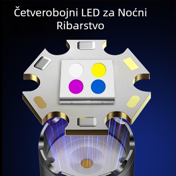 Laser lanterna od aluminijske legure, baterija 6600 mAh, 20 W, domet 200–500 m