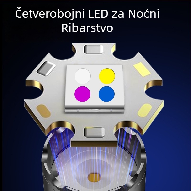 Laser lanterna od aluminijske legure, baterija 6600 mAh, 20 W, domet 200–500 m