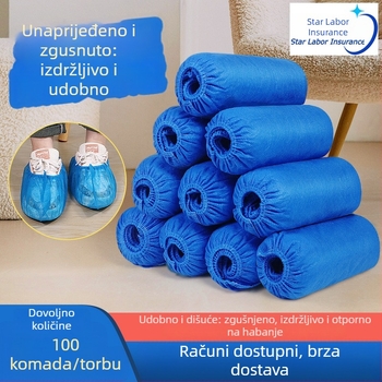 Jednokratne navlake za cipele od netkane tkanine za unutarnju zaštitu od prašine, debele i izdržljive, protuklizne i prozračne; Materijal: netkano; Debljina: 400 g; Uzorak: Jednobojan; Biološki razgradivo: Da