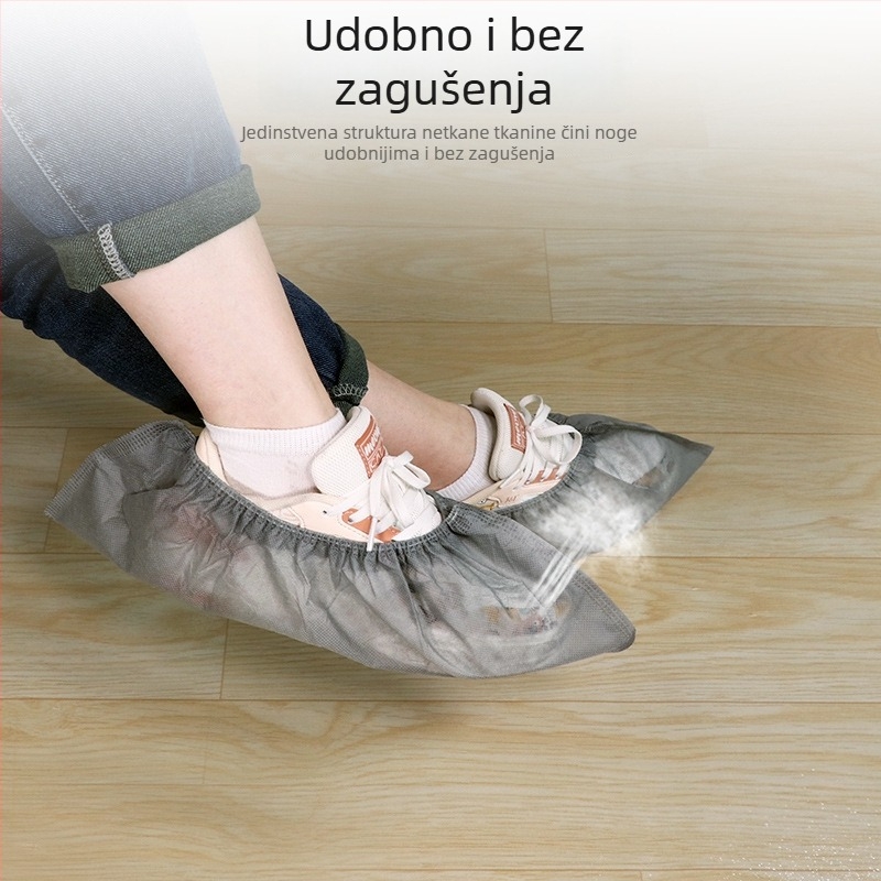 Jednokratne navlake za cipele od netkane tkanine za unutarnju zaštitu od prašine, debele i izdržljive, protuklizne i prozračne; Materijal: netkano; Debljina: 400 g; Uzorak: Jednobojan; Biološki razgradivo: Da