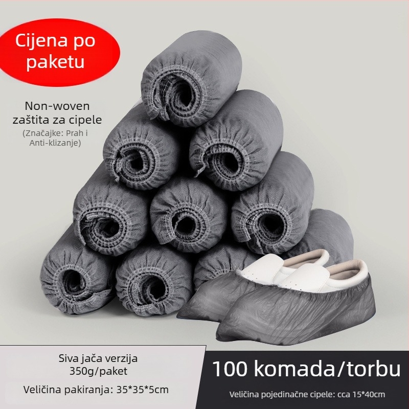 Jednokratne navlake za cipele od netkane tkanine za unutarnju zaštitu od prašine, debele i izdržljive, protuklizne i prozračne; Materijal: netkano; Debljina: 400 g; Uzorak: Jednobojan; Biološki razgradivo: Da