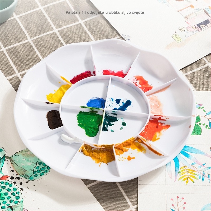 Deli disk paleta za miješanje boja, alat za crtanje za akvarel i gouache