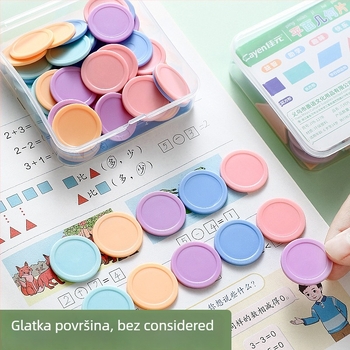 Matematičke pločice za brojanje za prvi razred: geometrijski oblici i aritmetika novčića, plastični novčići, Modian, kôd Jyb-126bm, uzrast 7–14, neelektrični