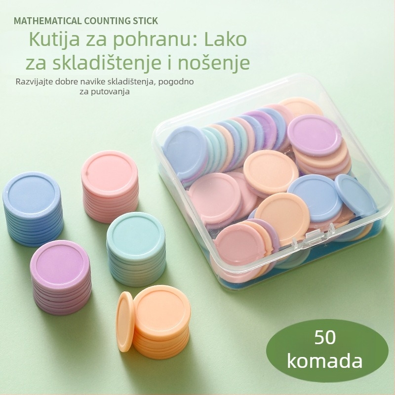 Matematičke pločice za brojanje za prvi razred: geometrijski oblici i aritmetika novčića, plastični novčići, Modian, kôd Jyb-126bm, uzrast 7–14, neelektrični