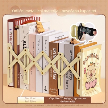 Ispruživi stolni nosač za knjige s držačem za olovku i integriranom policom za knjige — metal, model KBX-3108, brend Kaba Bear, težina 0.8